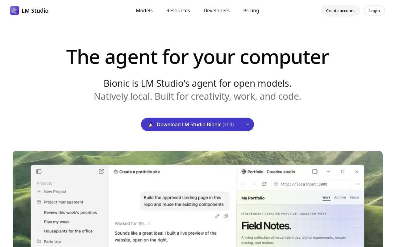 LM Studio 官网截图
