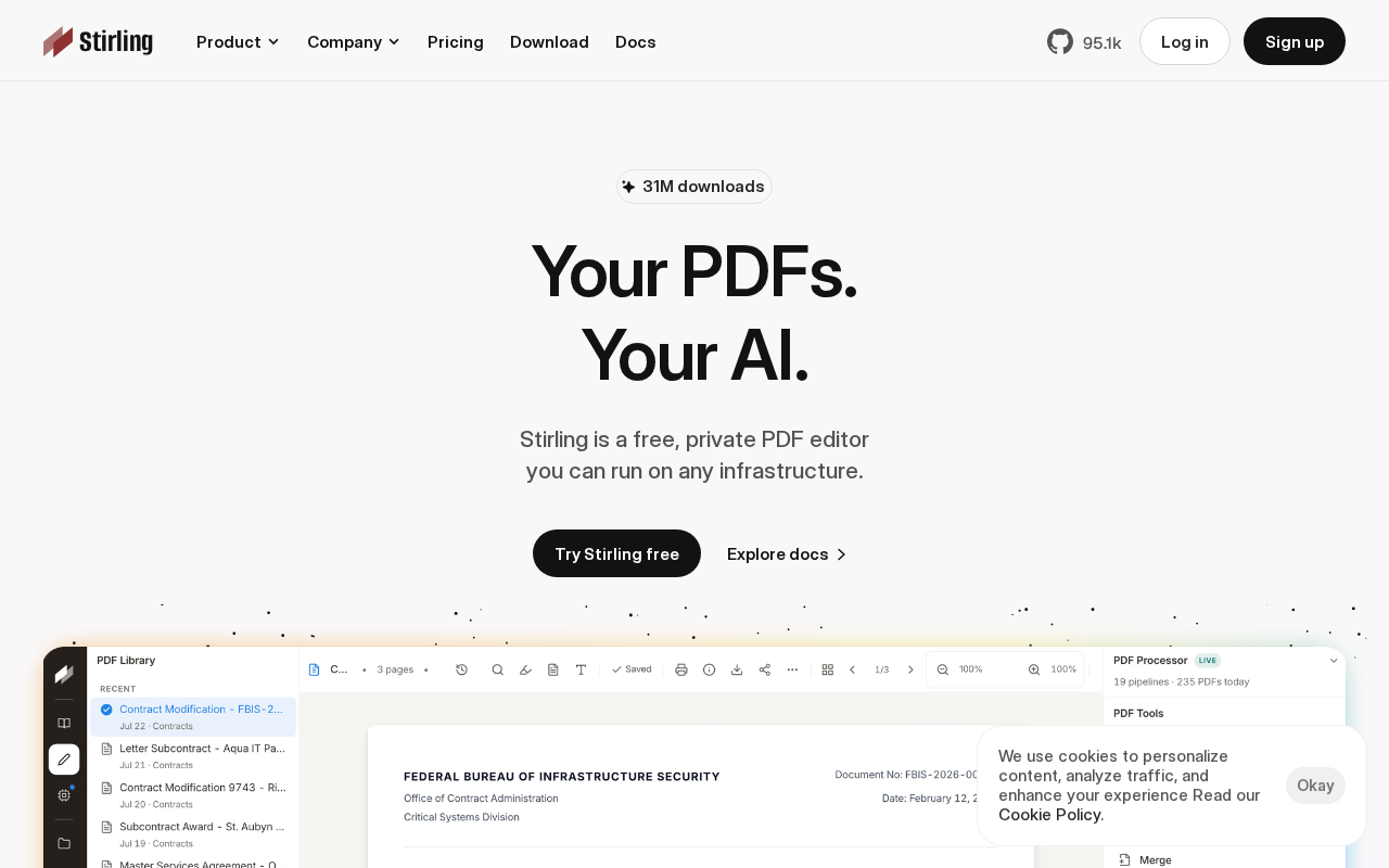 Stirling PDF 官网截图